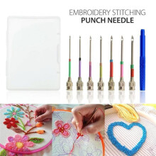Donemore Punch Needle Broderikit, Utbytbart Handtag och Punch Needle Förvaringsfodral, DIY Vävverktyg