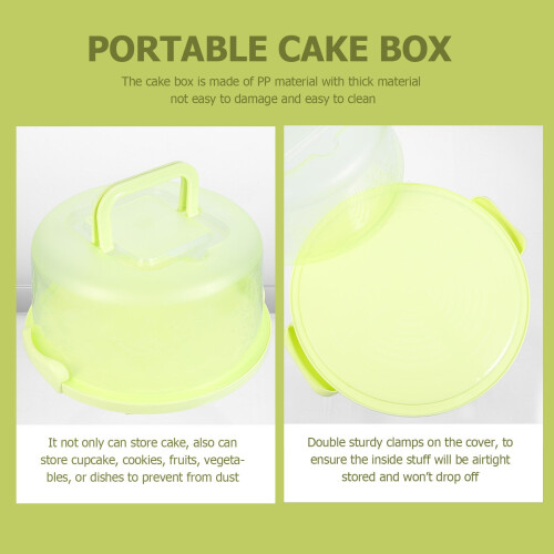 Bærbar rund kakebærer Cupcake-beholder gul 2
