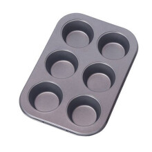 Runde Kuchenform aus Kohlenstoffstahl mit 6 Mulden, antihaftbeschichtet, leicht zu lösen, ofen-, spülmaschinen- und kühlschrankgeeignet, für