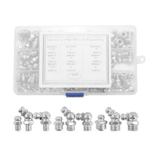 ckepdyeh115Pcs Stalen Zerk Vetnippel Assortimentsset, Recht, 90-graden, 45-graden gehoekt (M6, M8, M10)
