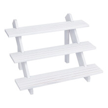 3-kerroksinen korvakoruteline, valkoinen, irrotettava puinen koruteline uralla, 15,3x12,28x10,12, askartelun säilytykseen ja keräilyyn