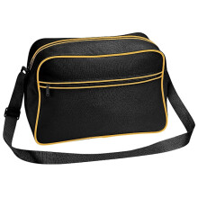 Bagbase Retro justerbar skulderveske (18 liter) én størrelse svart svart/gull én størrelse