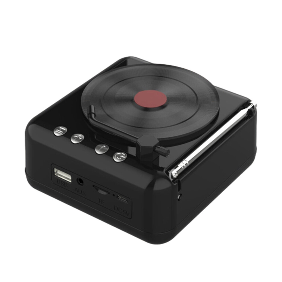Paveos Record Player With Bluetooth, Portable Mini Speaker With Subwoofer, Compatible With Tv, Gift For Elderly, Black 9173940049277