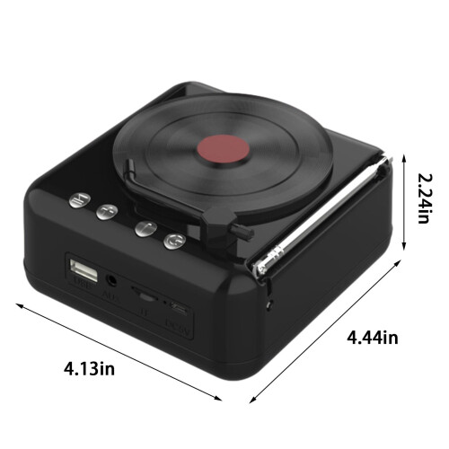 PAVEOS Πικάπ με Bluetooth, Φορητό Μίνι Ηχείο με Subwoofer, Συμβατό με τηλεόραση, Δώρο για 1