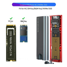 Dual Protocol M2SSD Gehäuse 10 Gbit/s NVMe SSD Gehäuse für NVMe PCIe M Key (B+M) Key SSD Festplattenbox M.2Adapterleser