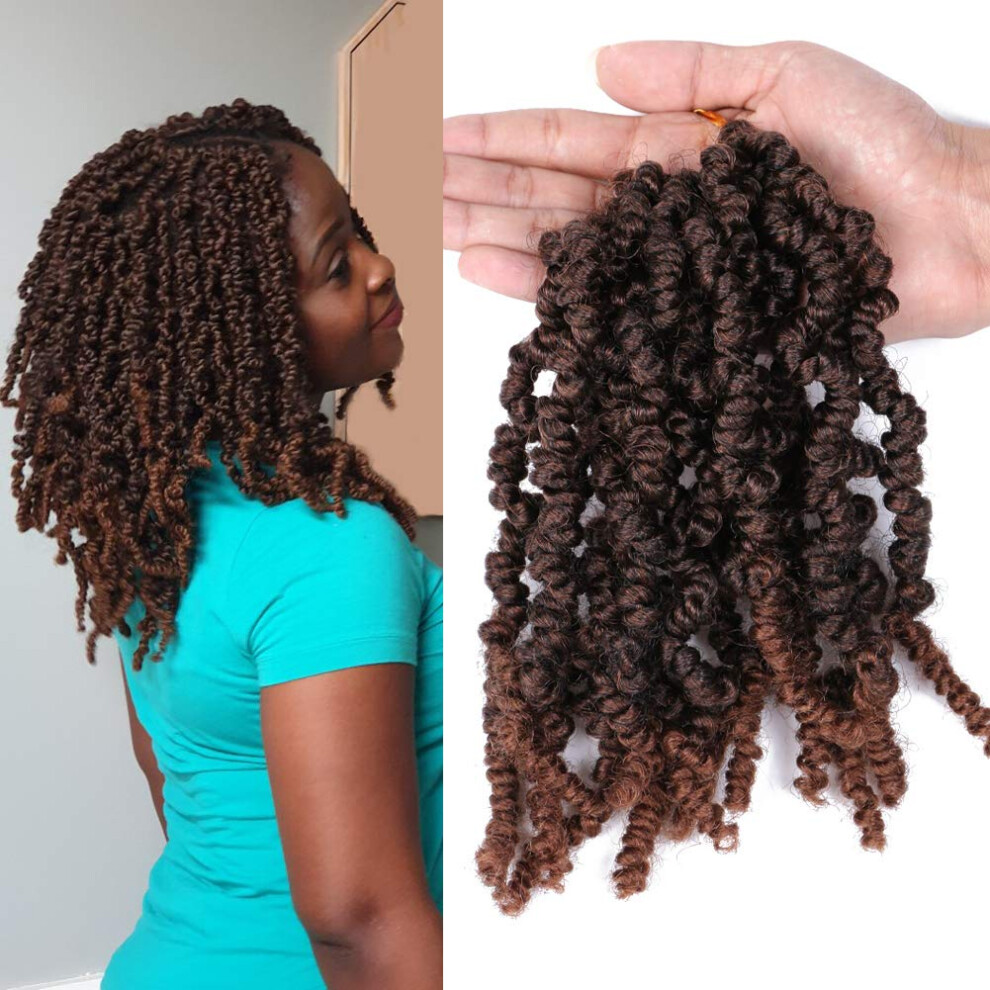Unisex Spring Twist Crochet Braids 10' T30 Pretwisted Nubian Bomb Twist Hair Extensions 5 Packs