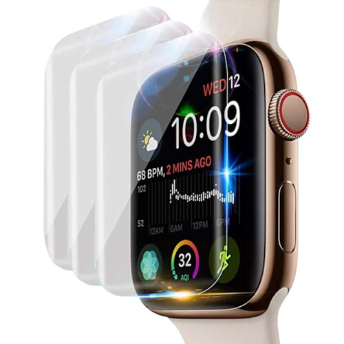 3-pack compatible with Apple Watchwith Apple Watch 4/5/6/SE 44mm Screen Protector Full Coverage Transparent