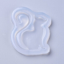 1 buc matrițe silicon matrițe de turnare din rășină pentru rășină UV rășină epoxidică bijuterii fabricare formă de pisică alb 52x43x7mm
