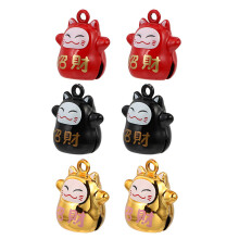 Guangmc Japanische Katzen-Halskettenanhänger: 6 Stück 15 mm Maneki Neko Anhänger Geschenkidee