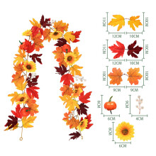 Weihnachtsabverkauf 2024! WJSXC Heimdeko, künstliche Kürbisse, Ahornblätter, Rattanblumen, künstliche Baumblätter