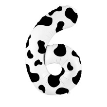 Lehmäkuvioiset ilmapallot, 40 tuuman lehmäkuvioinen numeroilmapallo, 9 valkoista, musta cowgirl-teemainen lasten teema, 9. syntymäpäivä, talli,