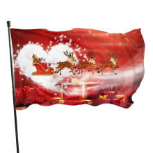 Bandiera di Natale rossa con alce e occhielli in metallo, ideale per Capodanno, feste di Natale, giardino, cortile e decorazione per interni ed