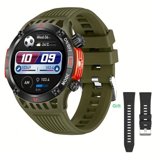Smart Watch with Call, SOS, LED, IP68 Waterproof, Compass, Pedometer, compatible with iPhone & Android