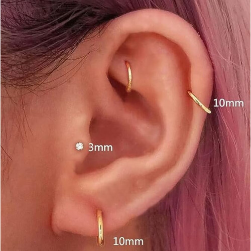 Σετ σκουλαρίκια Cterwk8Pairs με επίπεδη πλάτη 8mm10mm12mm14mm Υποαλλεργικά σκουλαρίκια 1