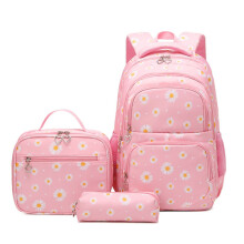 3-teiliges Rucksackset mit floralem Gänseblümchenmuster, rosa