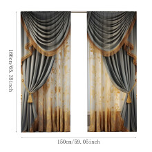 Conjunto de 2 Cortinas e Persianas Europeias da Série Natalina, Enviadas Diretamente da Fábrica, com Impressão Digital.