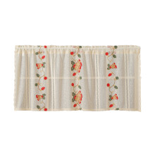Cortina de Natal com Renda e Sinos - Ideal para Chuveiro Curto, Cafeteria, Decoração de Janelas, Decoração Natalina Bordada para Casa, Presente