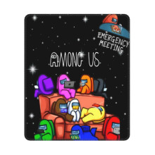 Among Us Mouse Pad with Stitched Edge, Non-Slip Rubber Base, Washable Lycra Cloth, 10x12Inch