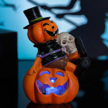 YiFudd LED živicové svetlo v tvare tekvice, halloweenska dekorácia, nočné svetlo, stolová dekorácia, kompatibilné s halloweenskou párty