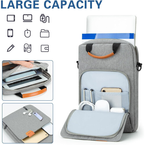Bolsa vertical para laptop, compatível com MacBook Pro M1M2M3 de 14 polegadas, à prova d'água e protetora. 1