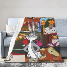 Couverture Bugs Bunny Hotel, couverture anime pour lit, couverture pour canapé, couverture polaire ultra douce pour chambre et salon, 152 x 127 cm