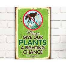 Do Not Pee or Poop Here Sign - Compatible with Garden, Rustic Vintage Metal Yard Decor, 16x12 Inch