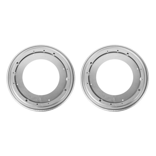 Conjunto de 2 pratos giratórios galvanizados redondos de 12 polegadas para cozinha e mesa de exposição.