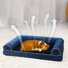 Slhenay Puppy Beds Sofa Style, Washable & Comfortable Dog Bed for Small Medium Dogs, Blue (Small)