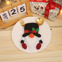 Ensemble de couverts décoratifs de Noël Ywbawe pour restaurant, motif bonhomme de neige coloré, sac de rangement, vaisselle de fête en