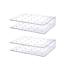 Lot de 2 présentoirs à cake pops en acrylique transparent, double couche, résistants et créatifs. 20 trous. Idéal pour les fêtes.