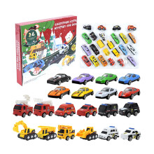 Liquidation ! Décorations de Noël, calendrier de l'Avent, 24 pièces, camion de pompiers en alliage, véhicule de chantier, cadeau de Noël