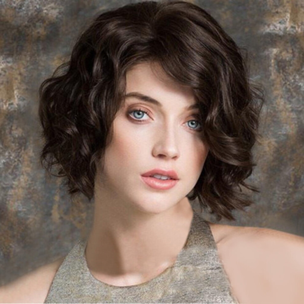 Unisex Brown Weerihhol Fashion Synthetic Short Curly Hair Wig Natural Hair Wigs Female Fiber Women's Wigs For Women Over 50