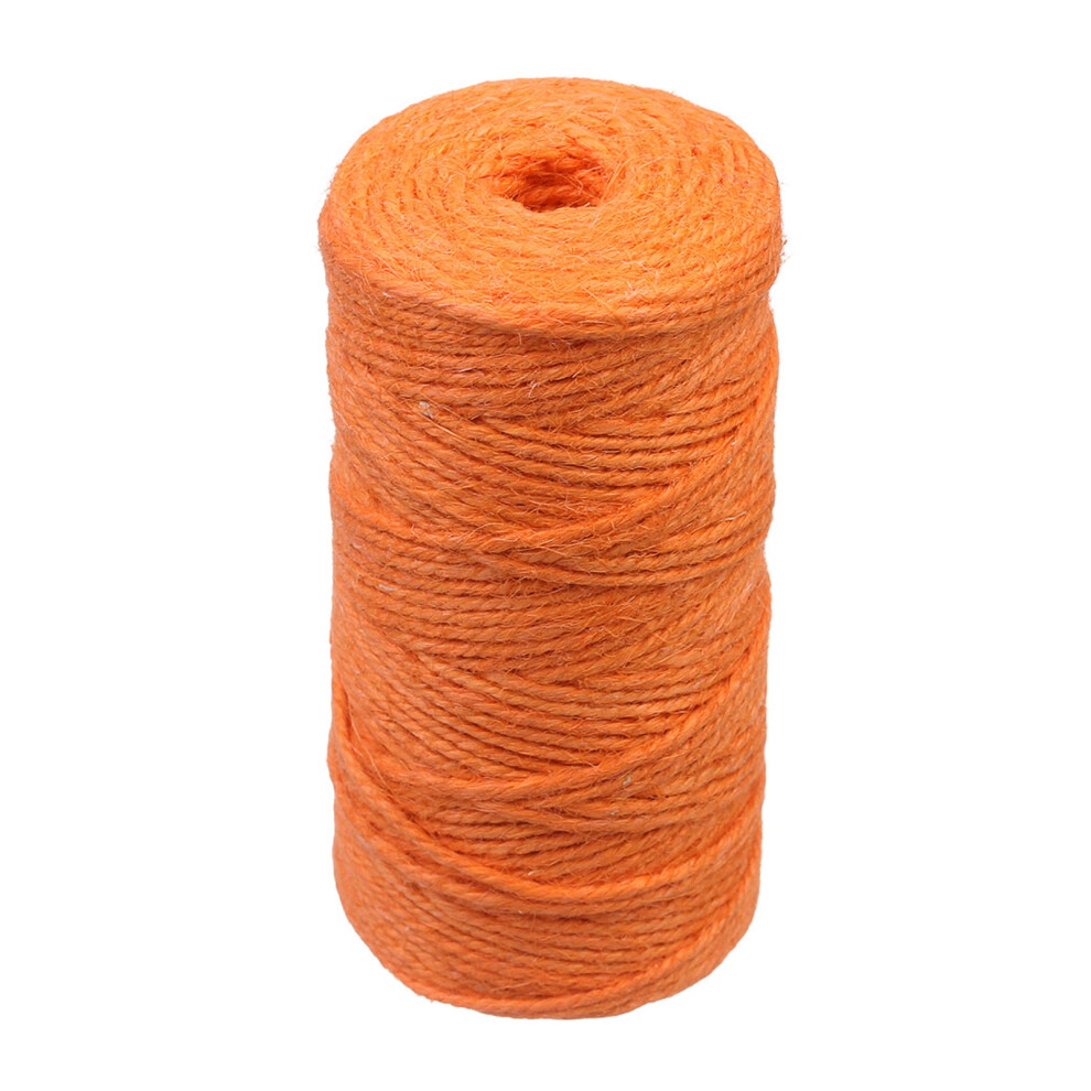100M/Roll 2Mm Jute Twine 3 Ply Natural Cuttable Gift Wrapping Packing Diy Crafts Project Hanging Tag Decoration Hemp Rope -Orange 9340258047688