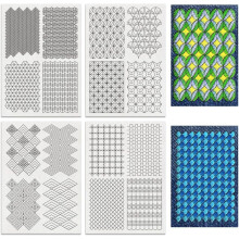 4 Sheets 16 Pcs Geometric Water Soluble Embroidery Pattern Stick and Stitch Paper, Starter Kit for Beginners Compatible with DIY Sewing Crafts