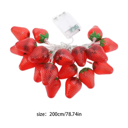 Φωτάκια σε σχήμα φράουλας Lksixu, 79" 3D LED με θερμή λάμψη, αδιάβροχα φώτα νεράιδας, 2