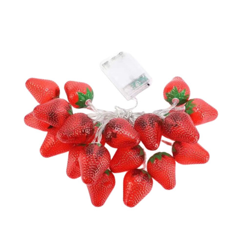 Φωτάκια σε σχήμα φράουλας Lksixu, 79" 3D LED με θερμή λάμψη, αδιάβροχα φώτα νεράιδας, 1