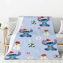 Couverture polaire Stitch de Noël, ultra douce et confortable, idéale pour la literie enfant - 127 x 102 cm