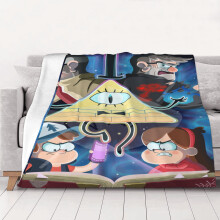 Plaid Gravity Falls, jeté de lit, décoration de chambre, couverture en flanelle pour lit et canapé, 101,6 cm x 76,2 cm