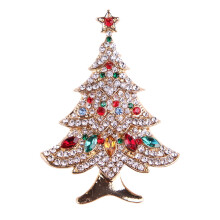 Broche de árbol de Navidad con diamantes de imitación para mujer de Zonh, ideal para fiestas navideñas.