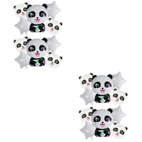 20 τεμάχια στολίδι από μπαλόνι αλουμινίου Panda, είδη πάρτι με λευκά ρούχα,
