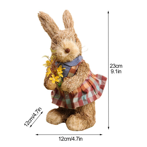 GadgetVLot Straw Bunny Peter Rabbit Διακόσμηση Δημιουργική Παιδική Πασχαλινή Λαγού Ψάθινο 1