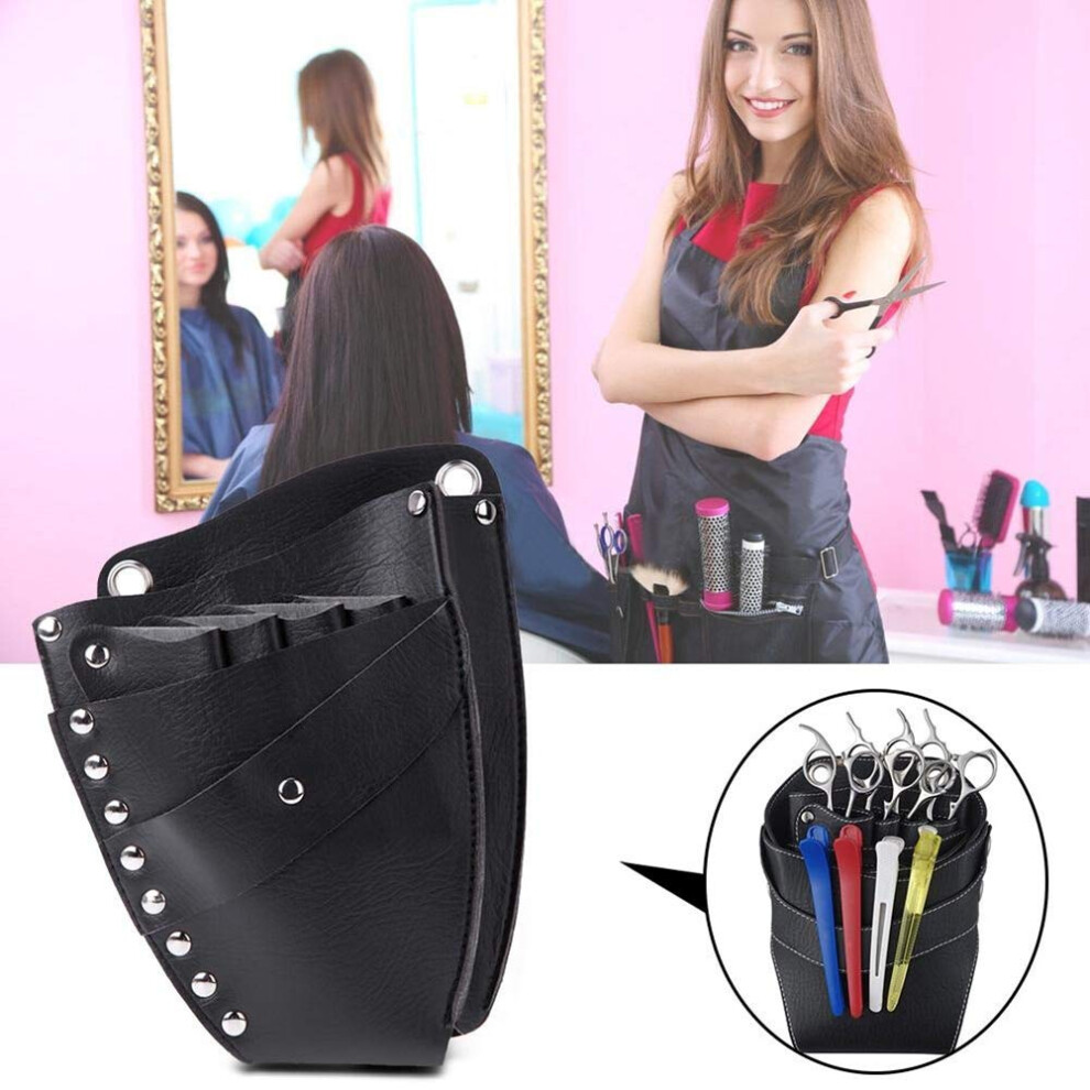 Barber Tool Waist Bag With Multiple Compartments Faux Leather Hairdressing Scissor Holster 9365369008748