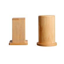 2PCS Bamboo Toothpick Dispenser Toothpick Container Holders Square Round Toothpick Box Decoration for Home Hotel