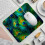 Πράσινο τετράγωνο Mousepad με φτερό παγωνιού, ύφασμα για ποντίκι υπολογιστή με βάση 2
