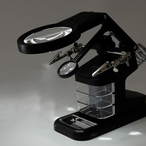 Magnifier Station Multi-function Magnifying Glass Helping Hand Soldering Stand 1