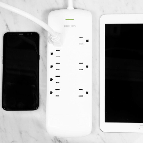 Συμβατό με την προστασία από υπερτάσεις Philips 8 πριζών, το καλώδιο προέκτασης 4 2