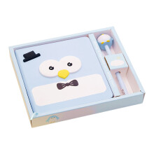 2Ensembles Ensemble Ciel PU Cuir Cahier Stylo Motif Pingouin