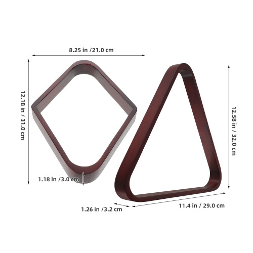 2Pièces Triangle Billard Bois Accessoires Table 2
