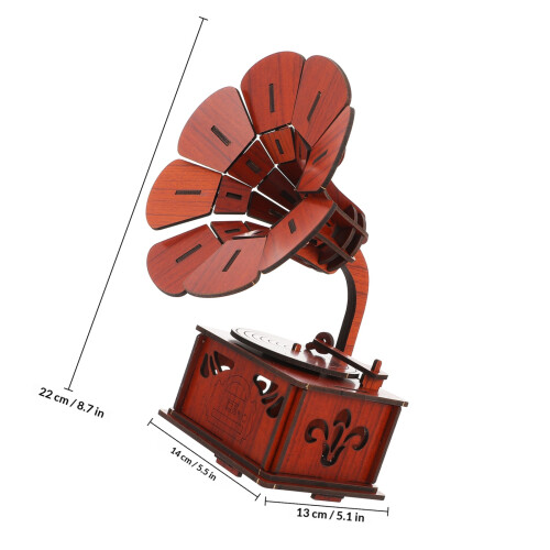 Ensemble Gramophone 3D En Bois À Monter Pour Enfants 1