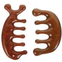 2pcs Natural Sandalwood Wooden Wide Tooth Comb for Gentle Scalp Massage and Smooth Detangling